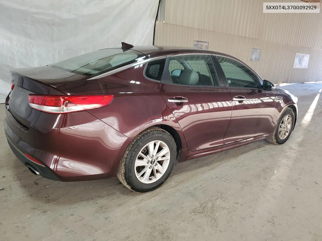 2016 Kia Optima Lx VIN: 5XXGT4L37GG092929 Lot: 75427974