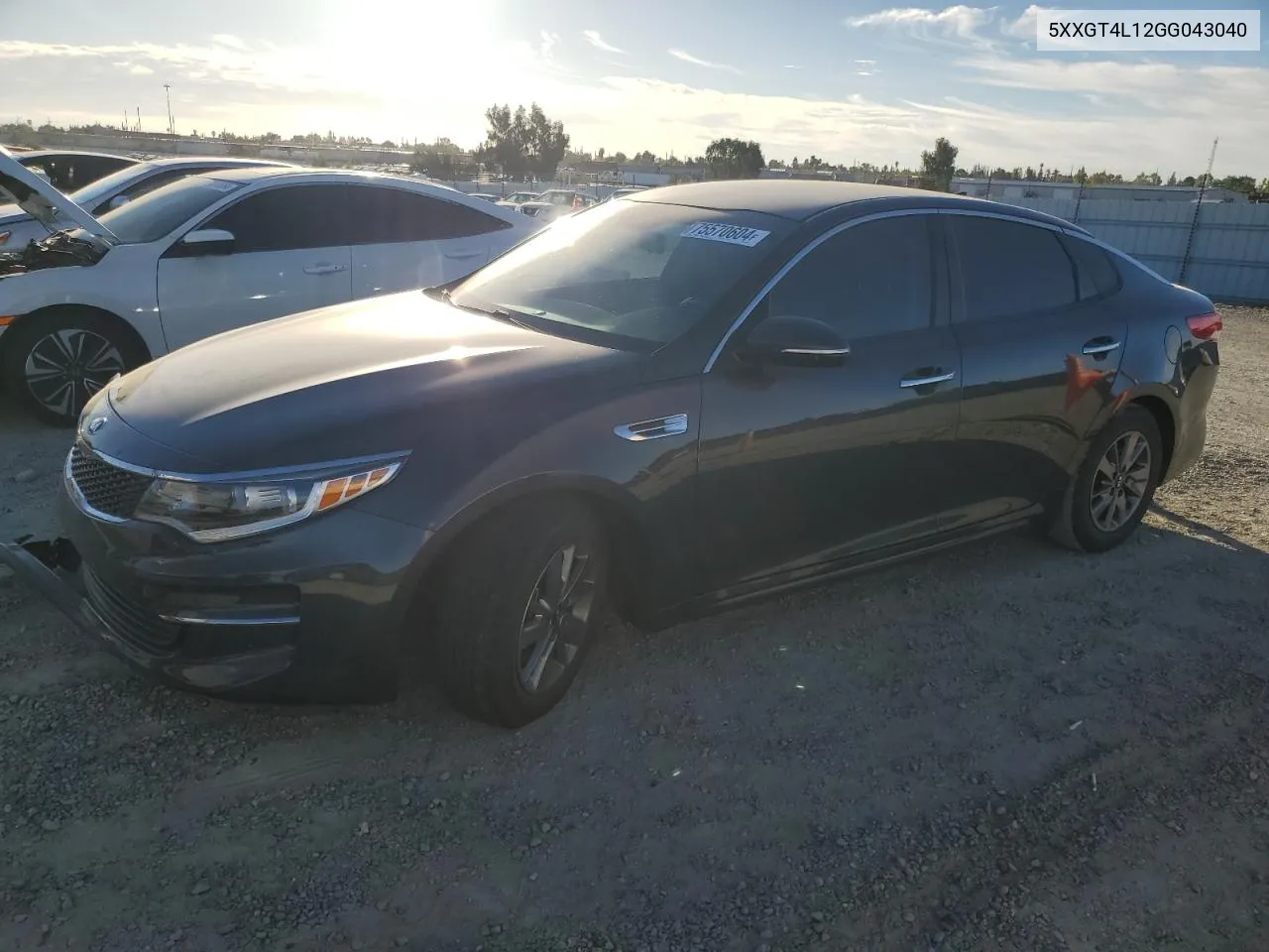 2016 Kia Optima Lx VIN: 5XXGT4L12GG043040 Lot: 75570604