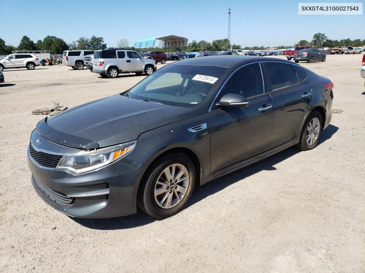 5XXGT4L31GG027543 2016 Kia Optima Lx