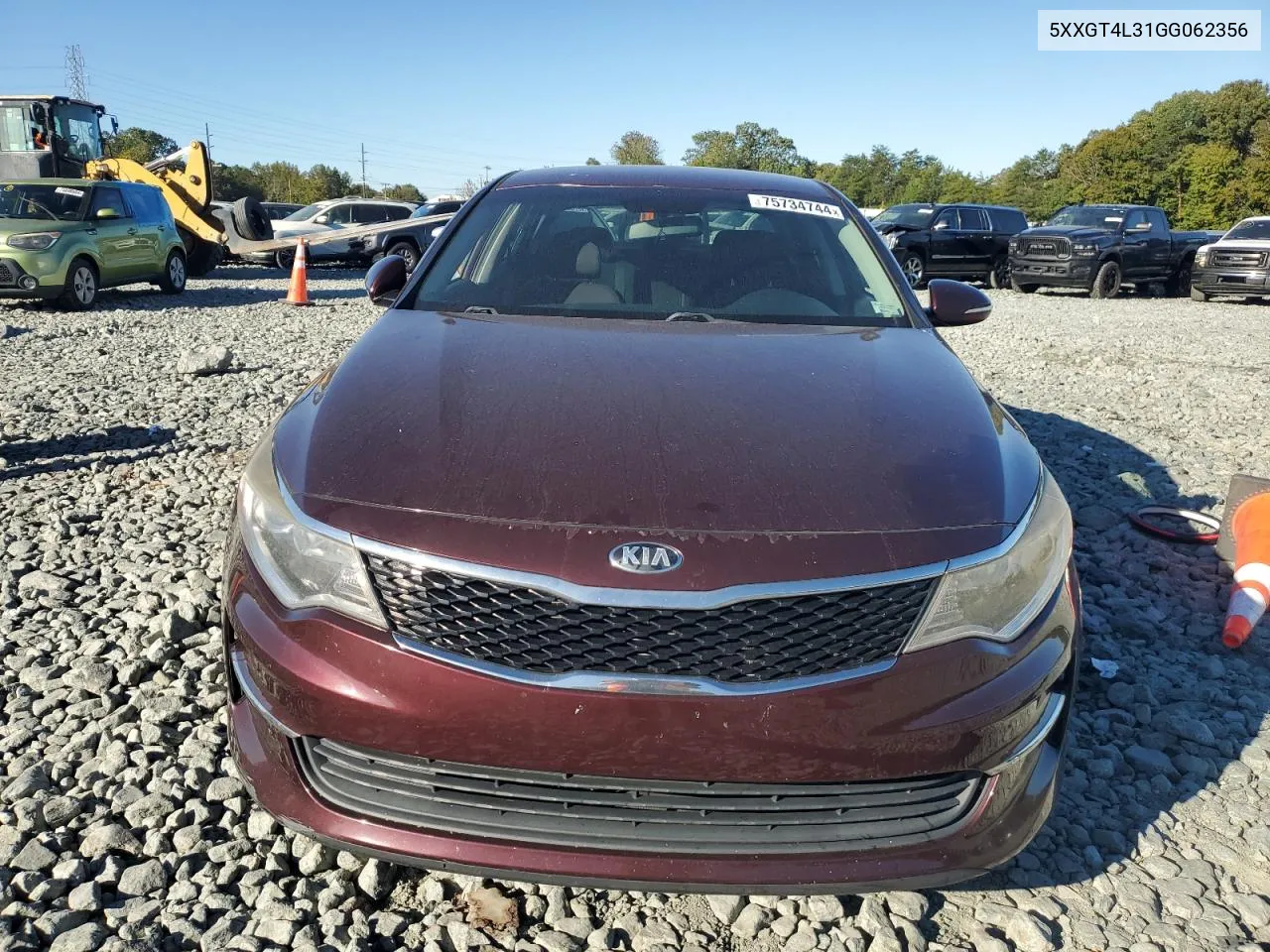 2016 Kia Optima Lx VIN: 5XXGT4L31GG062356 Lot: 75734744