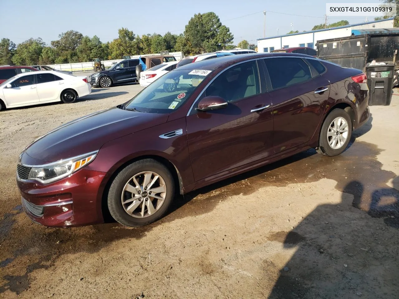 5XXGT4L31GG109319 2016 Kia Optima Lx