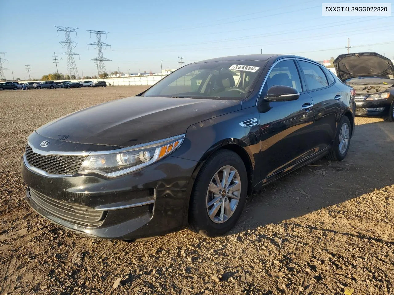 2016 Kia Optima Lx VIN: 5XXGT4L39GG022820 Lot: 76668894