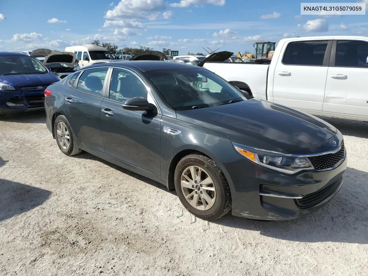 2016 Kia Optima Lx VIN: KNAGT4L31G5079059 Lot: 76757244