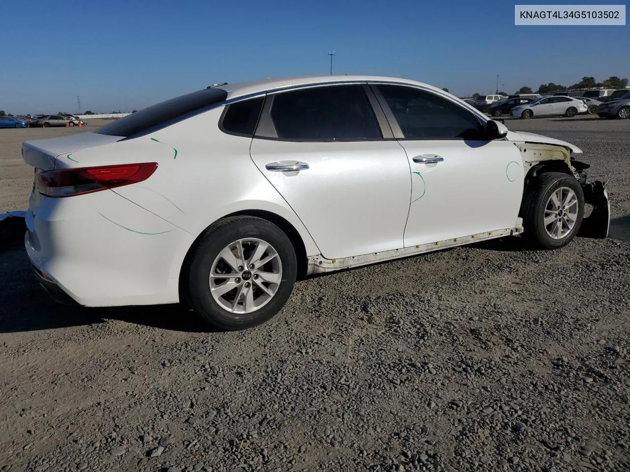 KNAGT4L34G5103502 2016 Kia Optima Lx