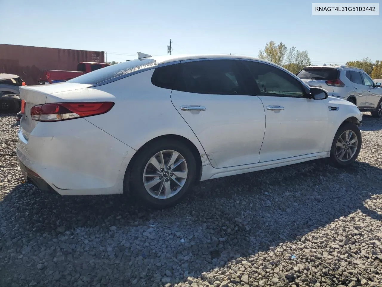 KNAGT4L31G5103442 2016 Kia Optima Lx