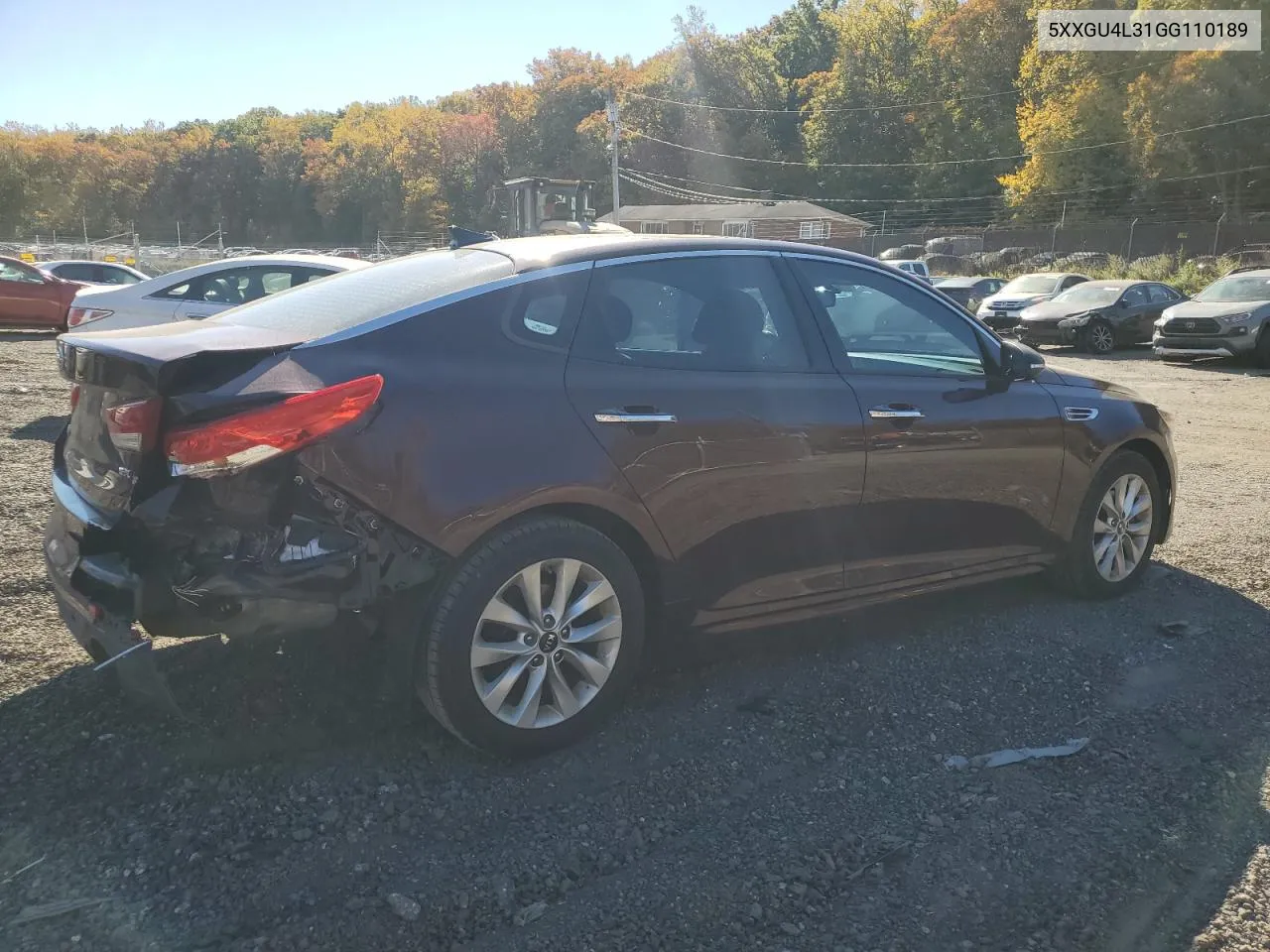 2016 Kia Optima Ex VIN: 5XXGU4L31GG110189 Lot: 77469974