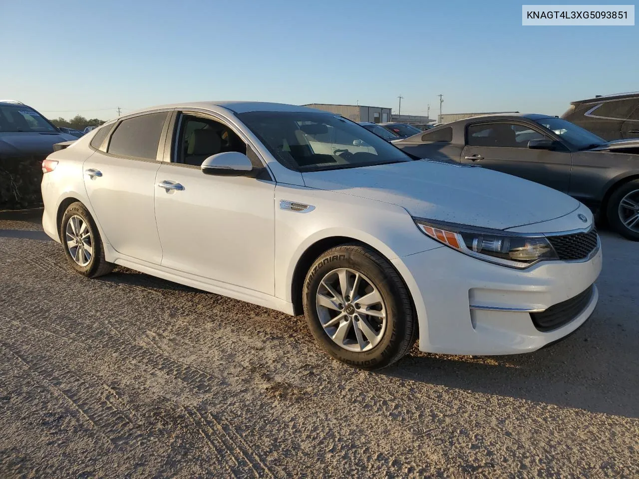 2016 Kia Optima Lx VIN: KNAGT4L3XG5093851 Lot: 77637054