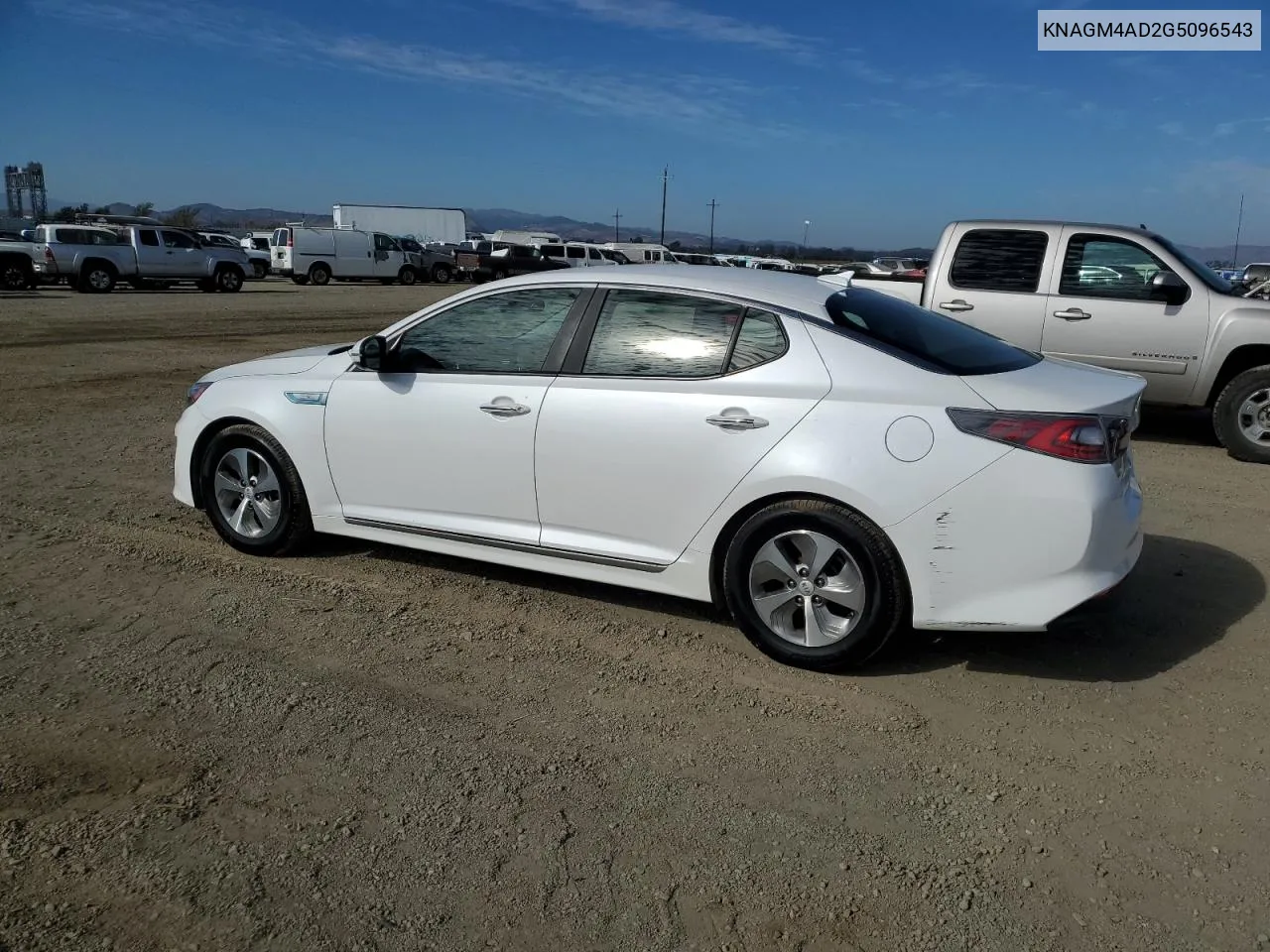 2016 Kia Optima Hybrid VIN: KNAGM4AD2G5096543 Lot: 78054664