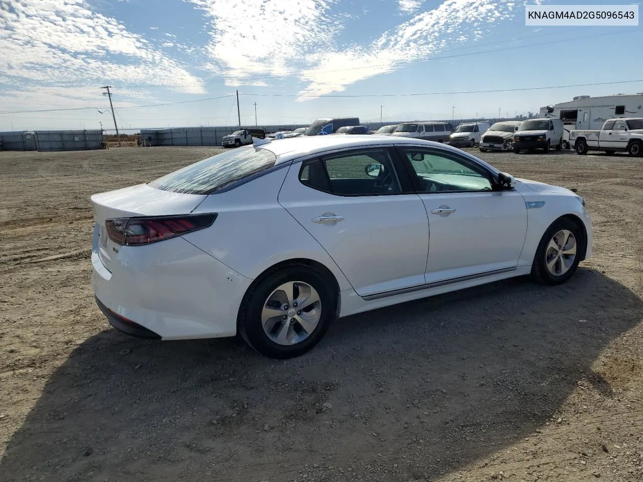 2016 Kia Optima Hybrid VIN: KNAGM4AD2G5096543 Lot: 78054664