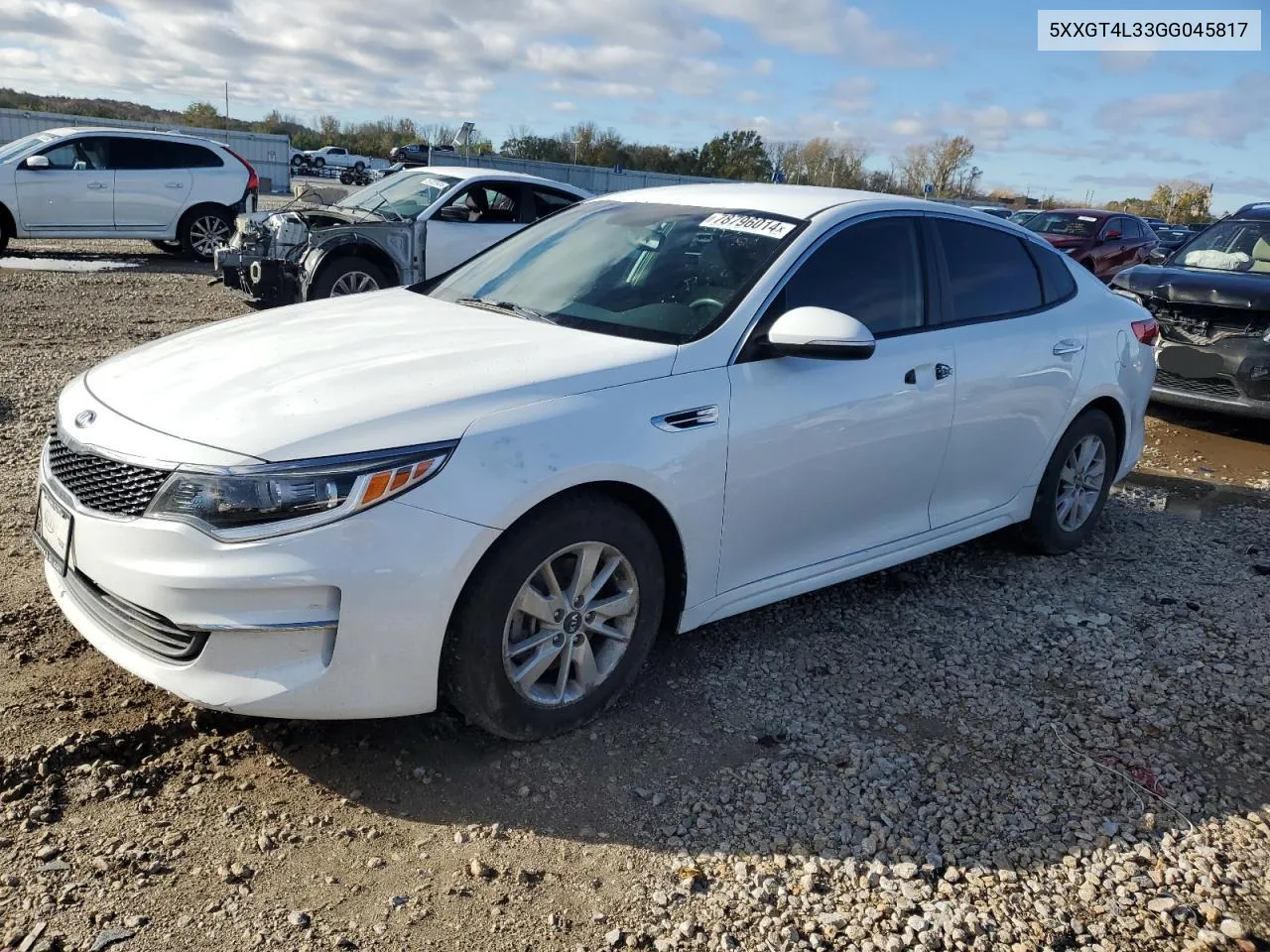 2016 Kia Optima Lx VIN: 5XXGT4L33GG045817 Lot: 78796014