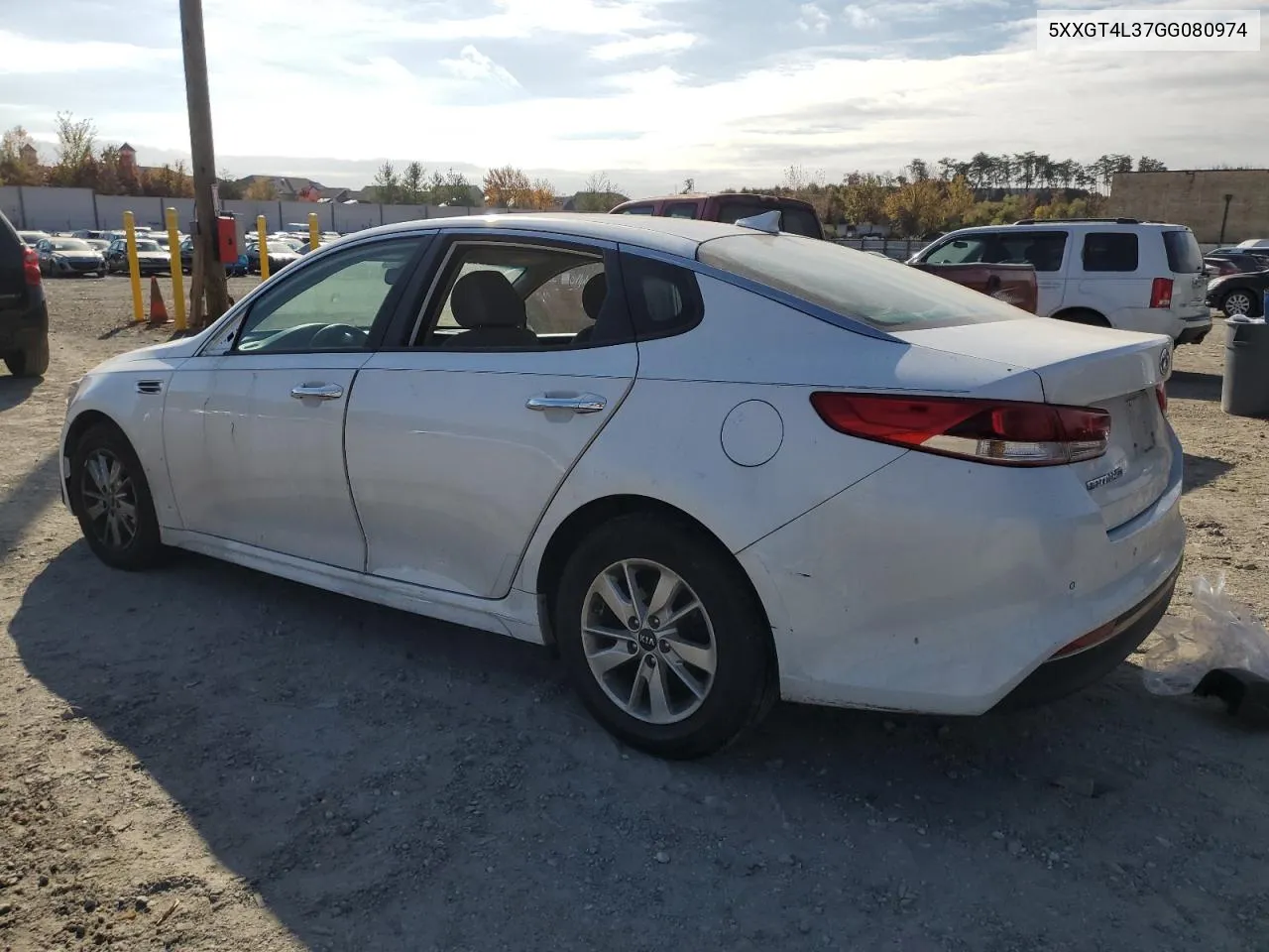 2016 Kia Optima Lx VIN: 5XXGT4L37GG080974 Lot: 79054244