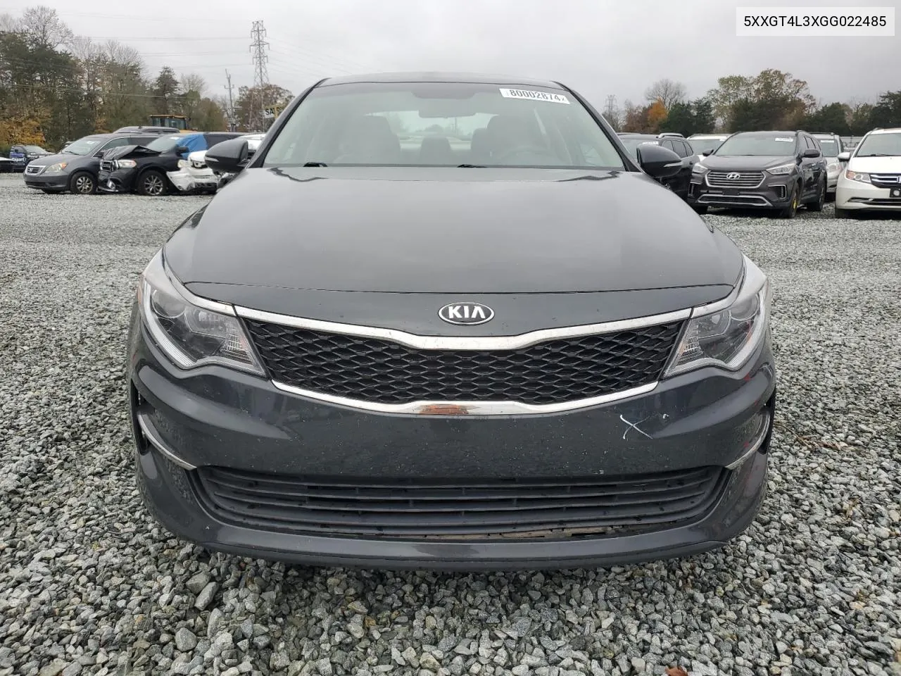 2016 Kia Optima Lx VIN: 5XXGT4L3XGG022485 Lot: 80002874