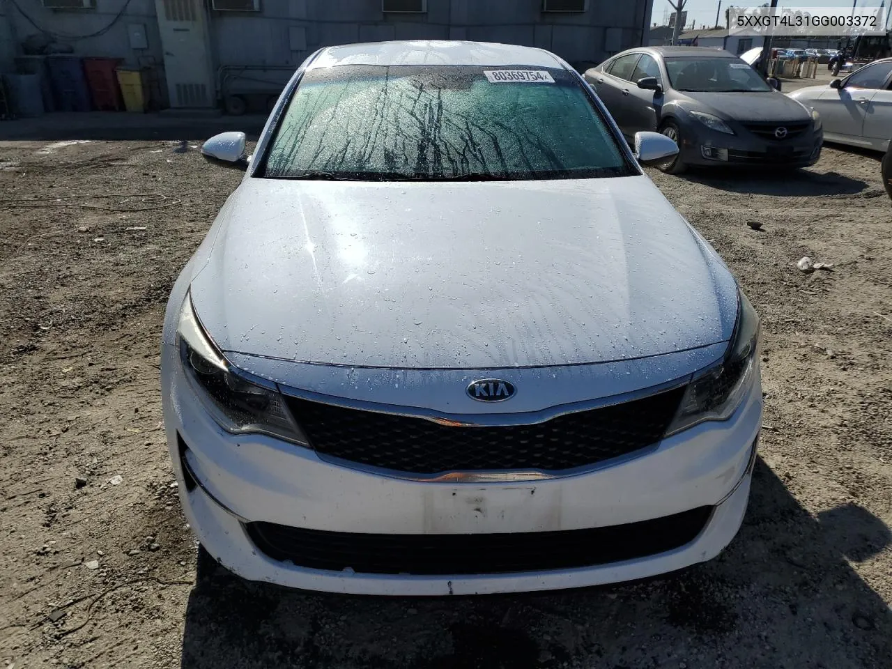 2016 Kia Optima Lx VIN: 5XXGT4L31GG003372 Lot: 80369754