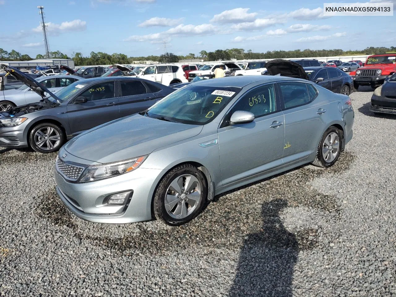 2016 Kia Optima Hybrid VIN: KNAGN4ADXG5094133 Lot: 80387234