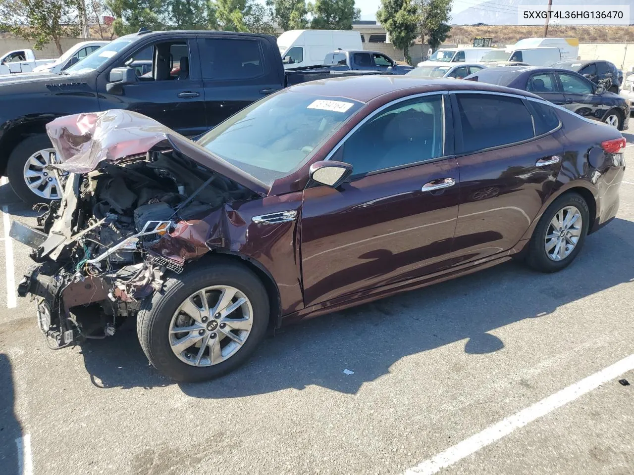 2017 Kia Optima Lx VIN: 5XXGT4L36HG136470 Lot: 73794164