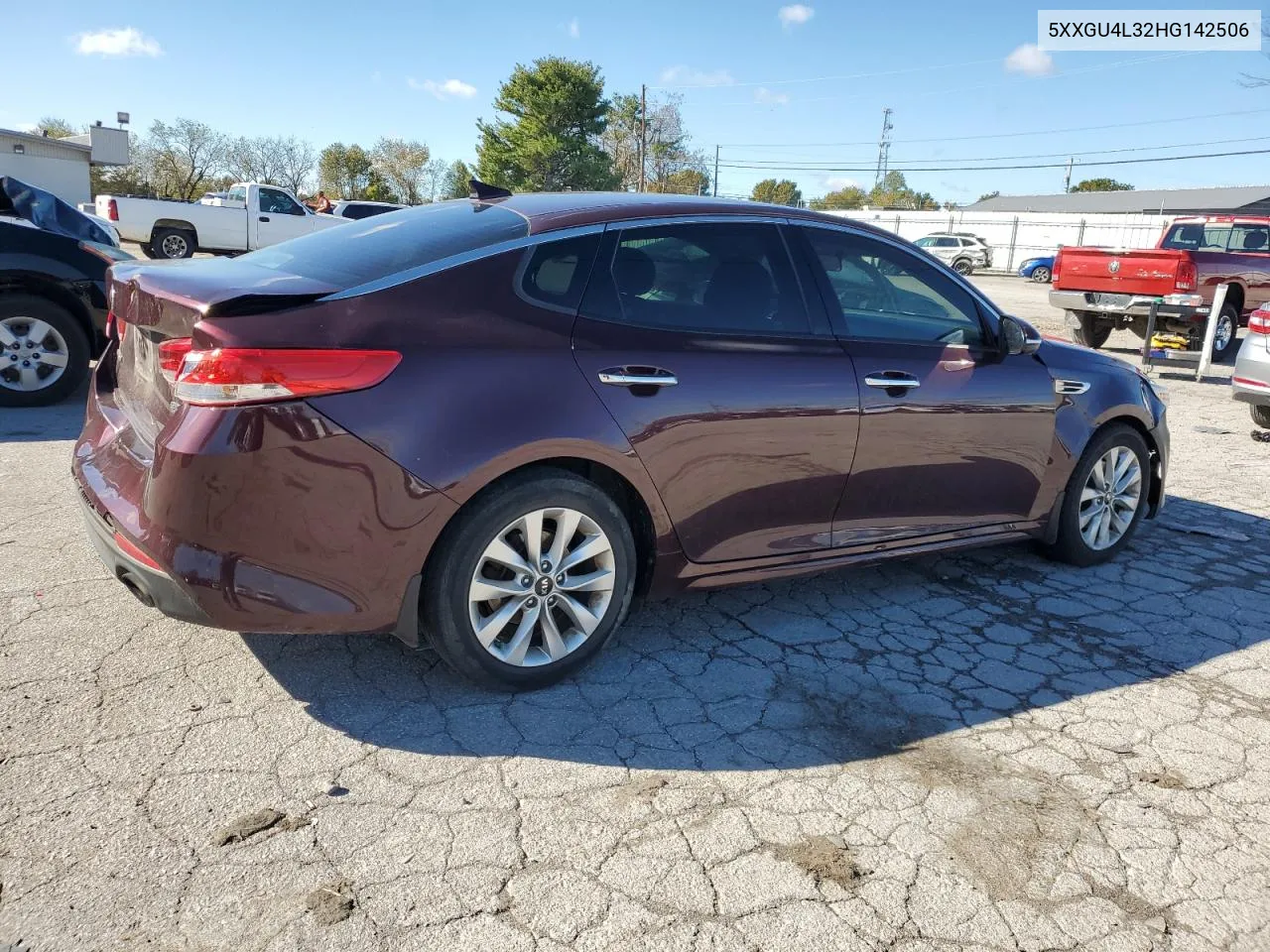 2017 Kia Optima Ex VIN: 5XXGU4L32HG142506 Lot: 75011134