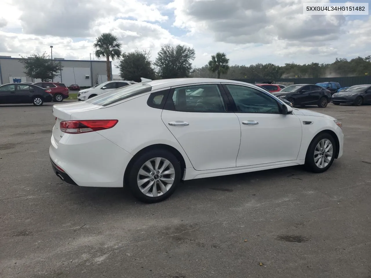 2017 Kia Optima Ex VIN: 5XXGU4L34HG151482 Lot: 77077214