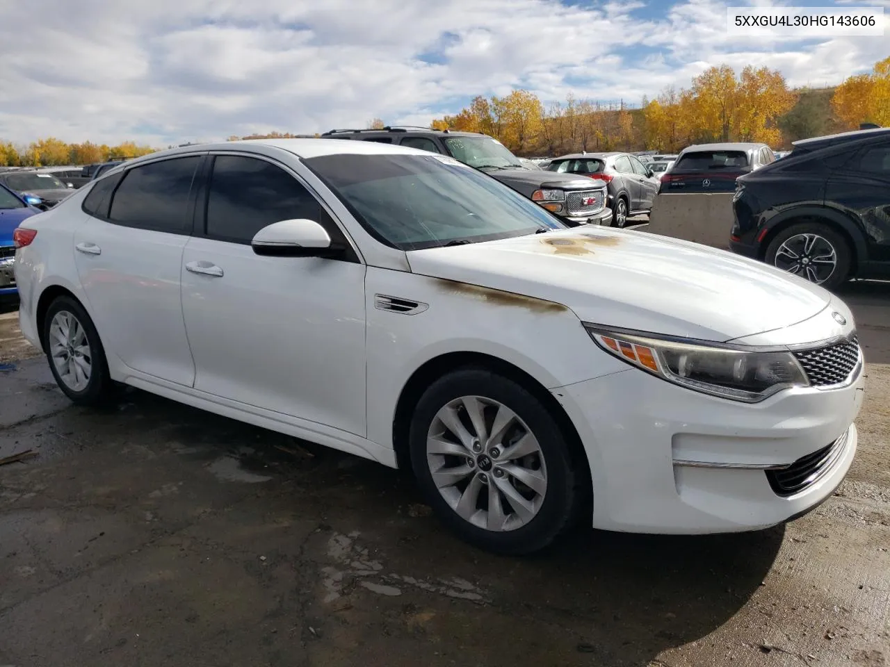 2017 Kia Optima Ex VIN: 5XXGU4L30HG143606 Lot: 77698114