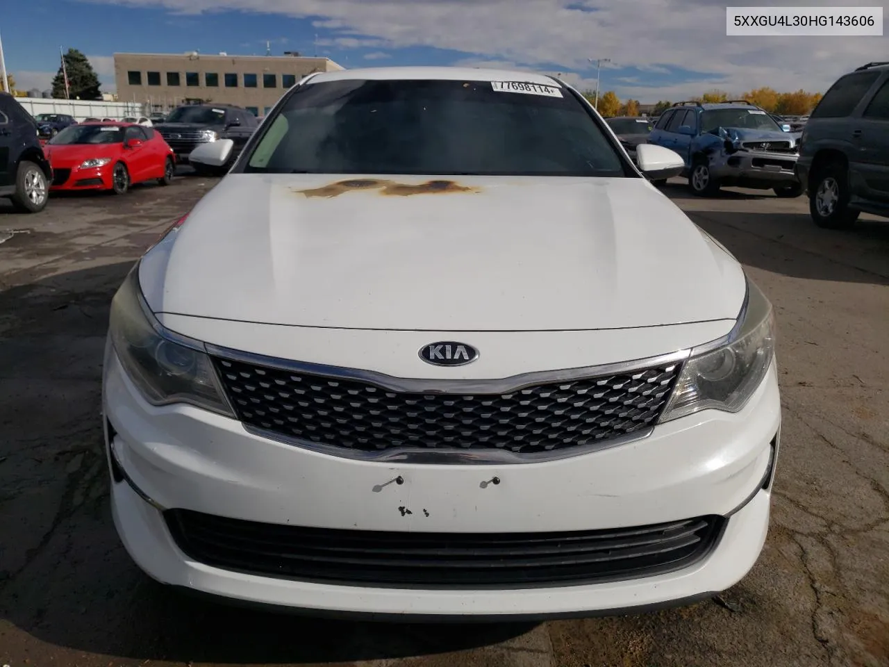 2017 Kia Optima Ex VIN: 5XXGU4L30HG143606 Lot: 77698114