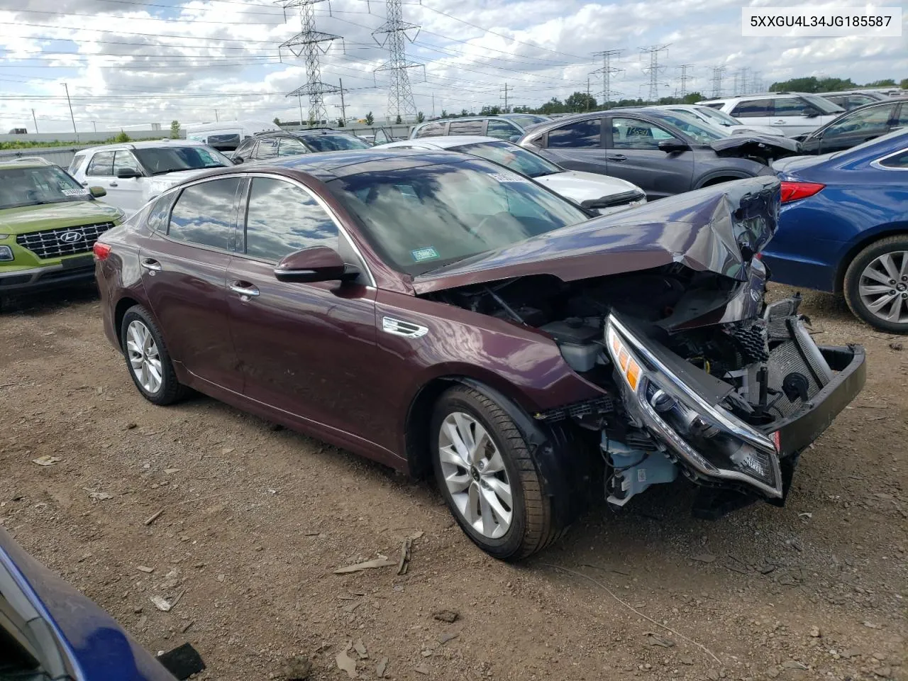 5XXGU4L34JG185587 2018 Kia Optima Ex