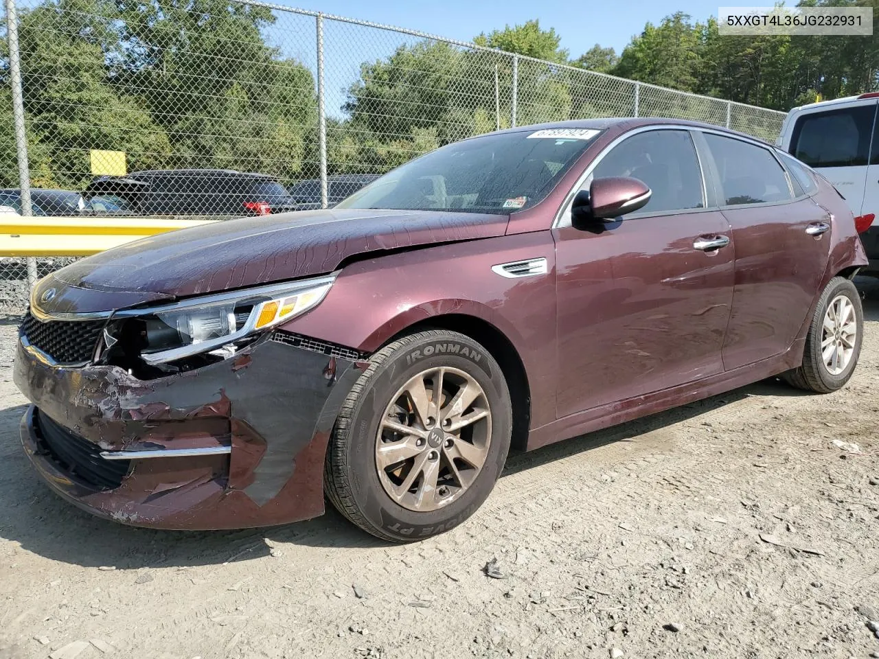 5XXGT4L36JG232931 2018 Kia Optima Lx