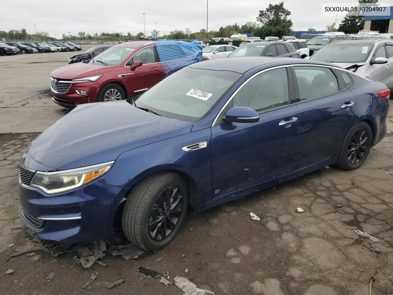 2018 Kia Optima Ex VIN: 5XXGU4L35JG204907 Lot: 72417204