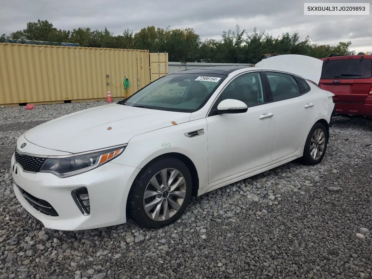 5XXGU4L31JG209893 2018 Kia Optima Ex