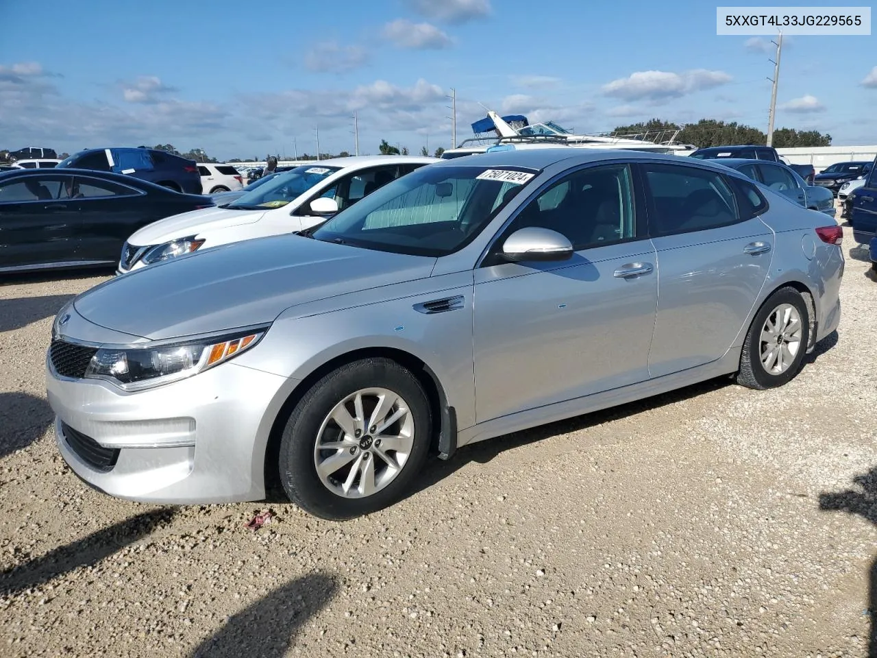 2018 Kia Optima Lx VIN: 5XXGT4L33JG229565 Lot: 75071024