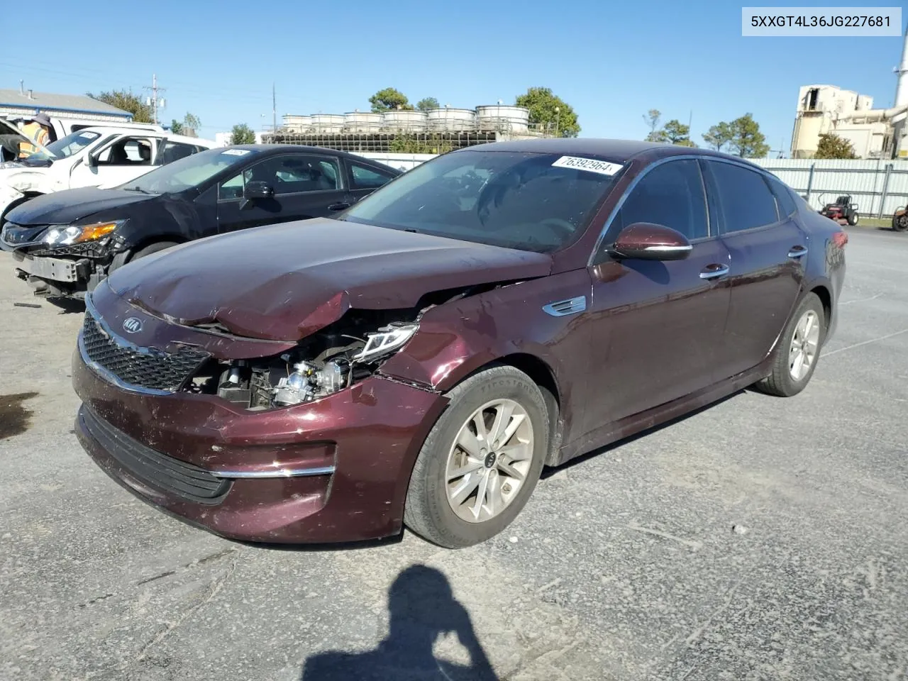 2018 Kia Optima Lx VIN: 5XXGT4L36JG227681 Lot: 76392964