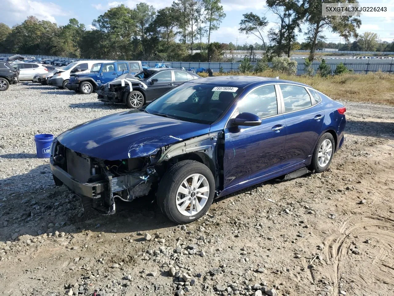 2018 Kia Optima Lx VIN: 5XXGT4L3XJG226243 Lot: 78578094