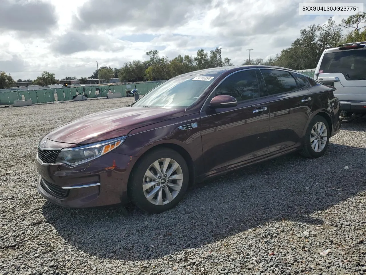 2018 Kia Optima Ex VIN: 5XXGU4L30JG237751 Lot: 79281094