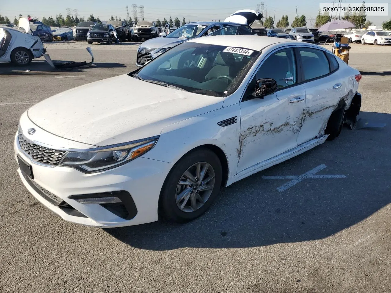 2019 Kia Optima Lx VIN: 5XXGT4L32KG288365 Lot: 67402334