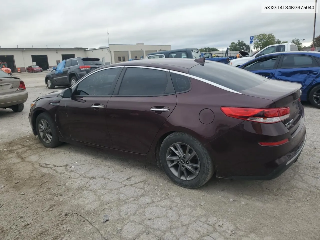 5XXGT4L34KG375040 2019 Kia Optima Lx