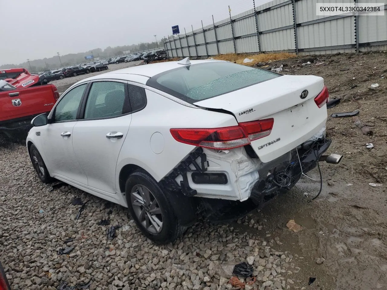 5XXGT4L33KG342384 2019 Kia Optima Lx