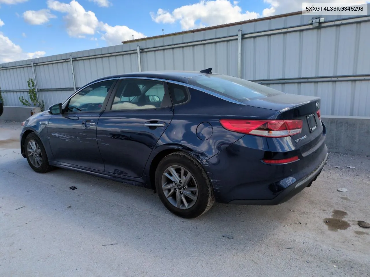 5XXGT4L33KG345298 2019 Kia Optima Lx