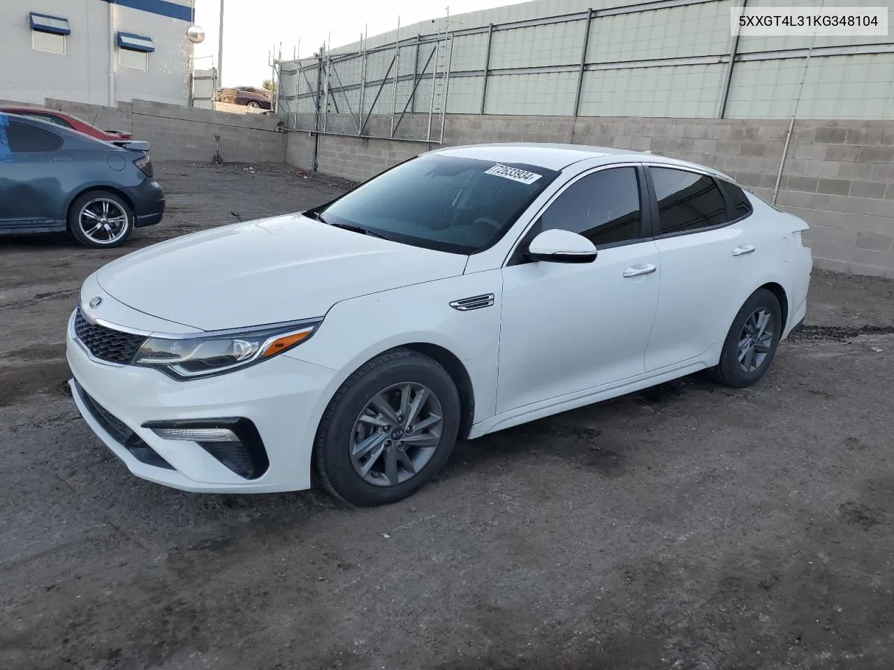 2019 Kia Optima Lx VIN: 5XXGT4L31KG348104 Lot: 72633934