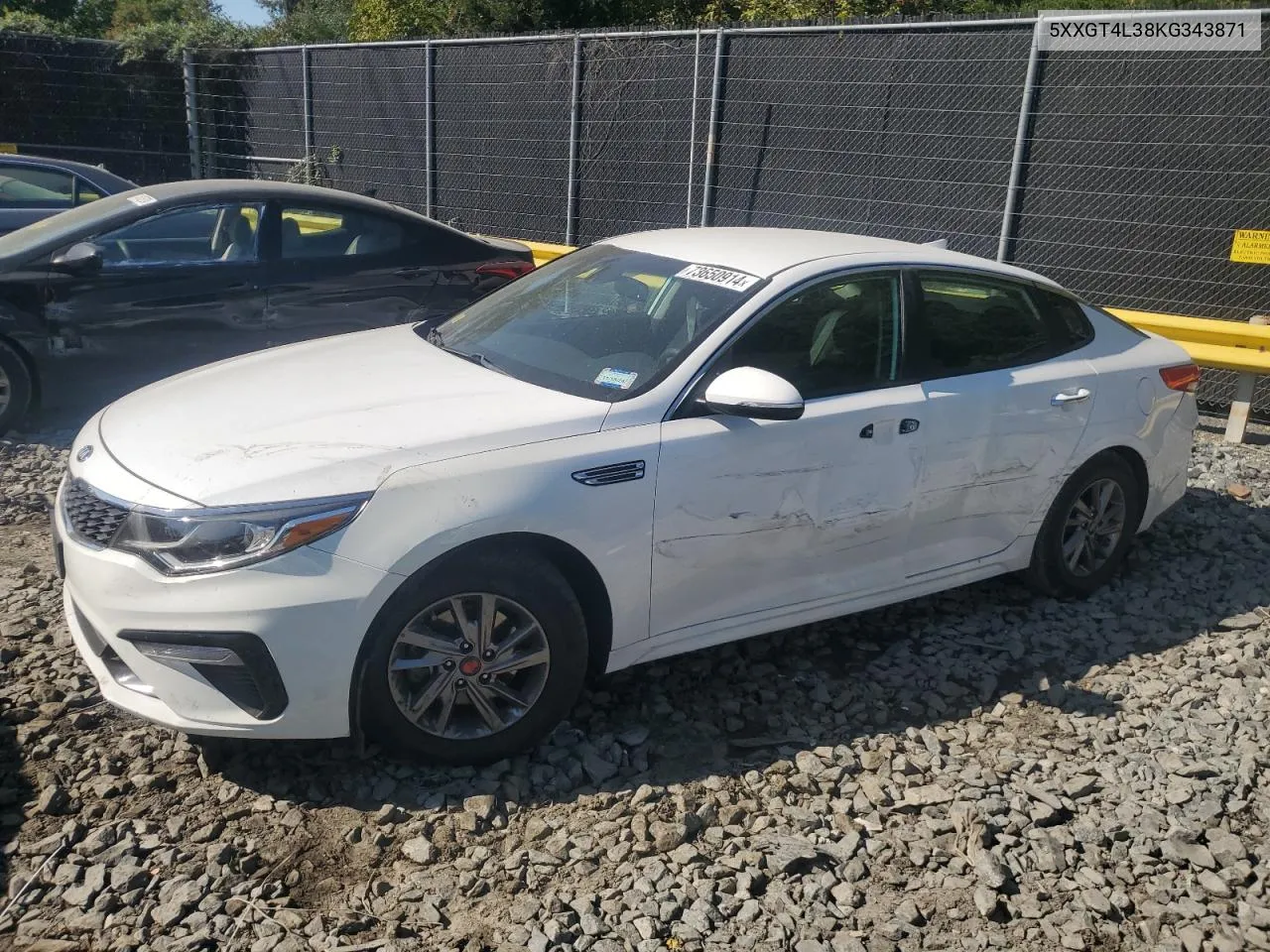 2019 Kia Optima Lx VIN: 5XXGT4L38KG343871 Lot: 73650914