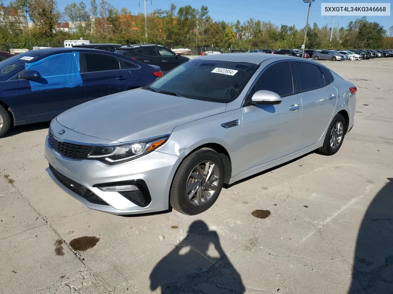 2019 Kia Optima Lx VIN: 5XXGT4L34KG346668 Lot: 75522854