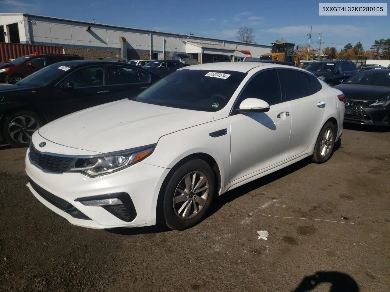 2019 Kia Optima Lx VIN: 5XXGT4L32KG280105 Lot: 75813514