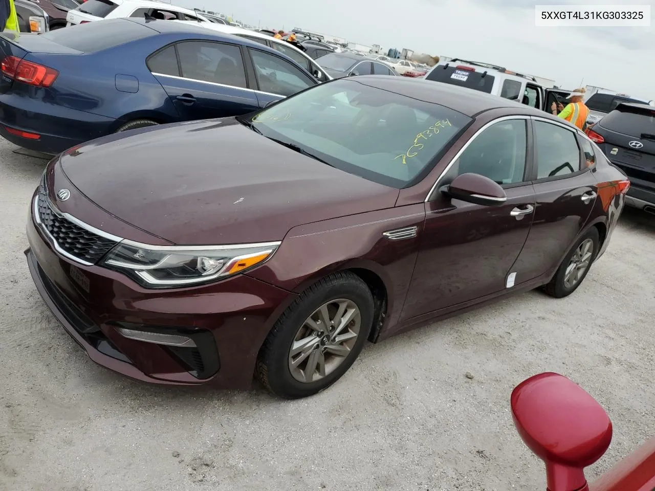 2019 Kia Optima Lx VIN: 5XXGT4L31KG303325 Lot: 76593894