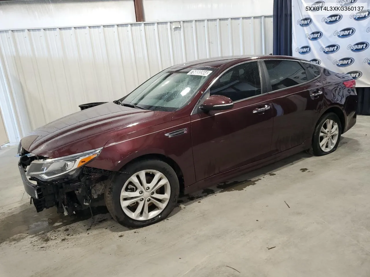 2019 Kia Optima Lx VIN: 5XXGT4L3XKG360137 Lot: 76833344