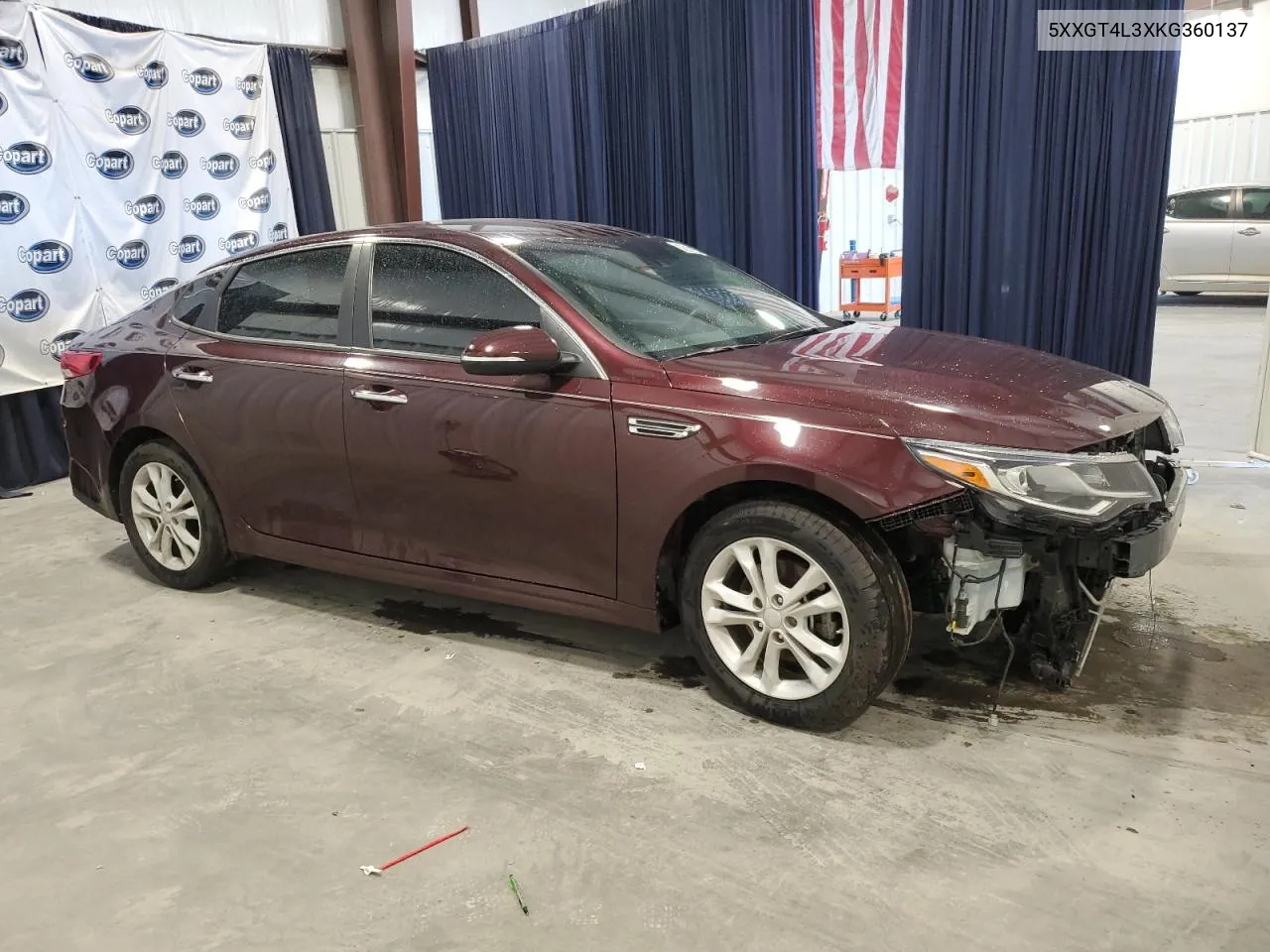 2019 Kia Optima Lx VIN: 5XXGT4L3XKG360137 Lot: 76833344