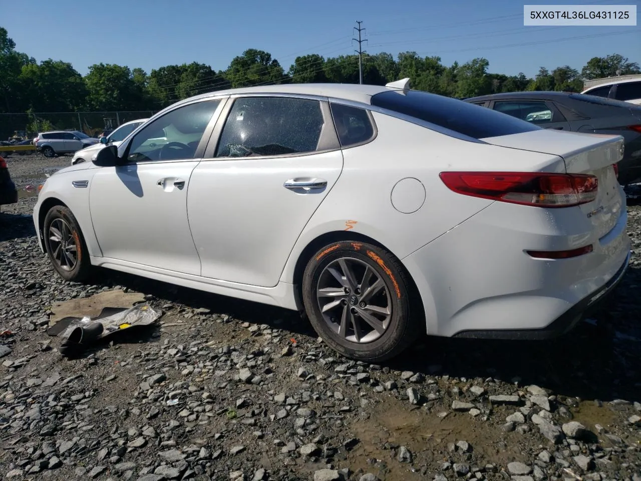 2020 Kia Optima Lx VIN: 5XXGT4L36LG431125 Lot: 56378754