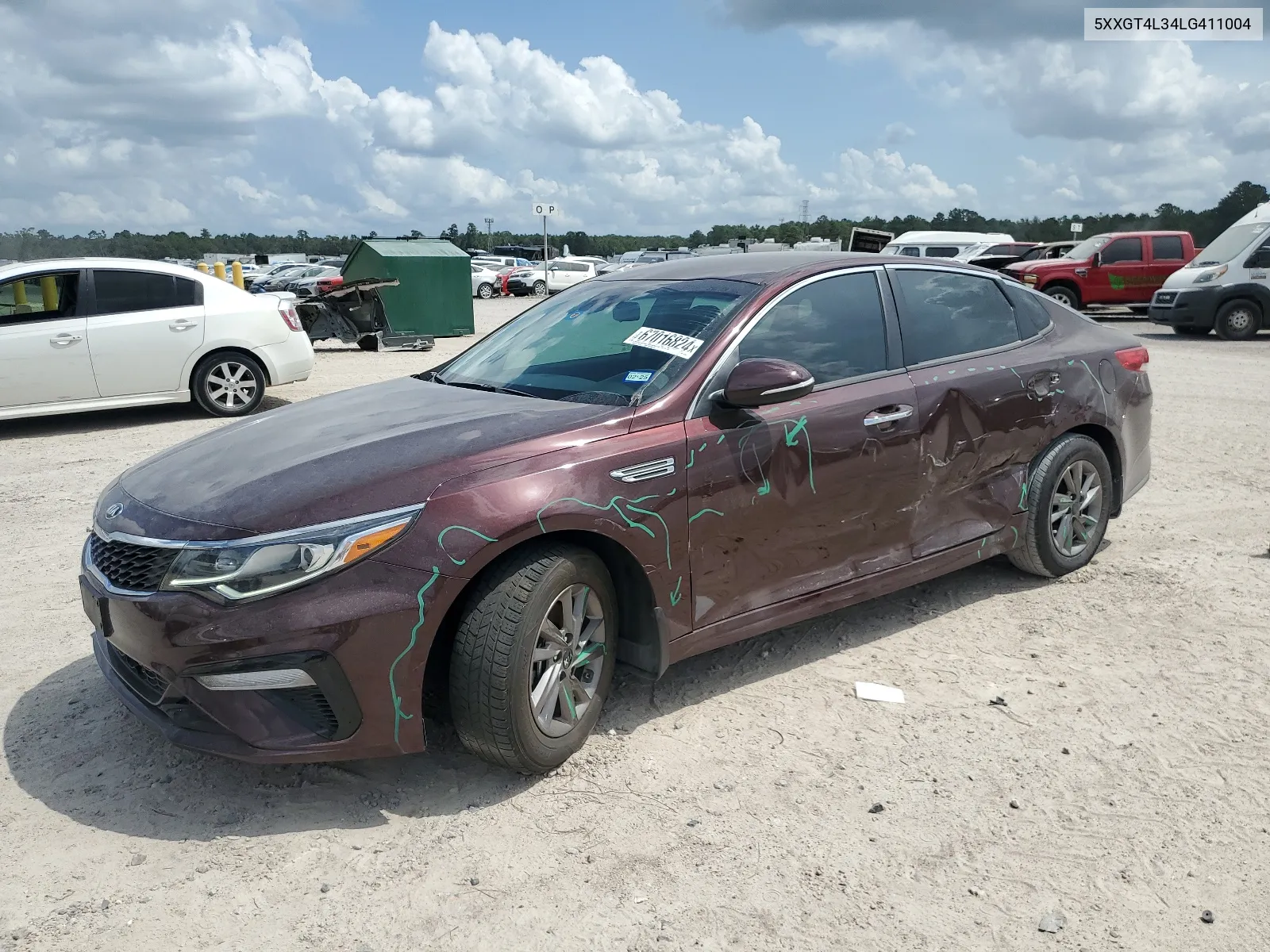 2020 Kia Optima Lx VIN: 5XXGT4L34LG411004 Lot: 67016824