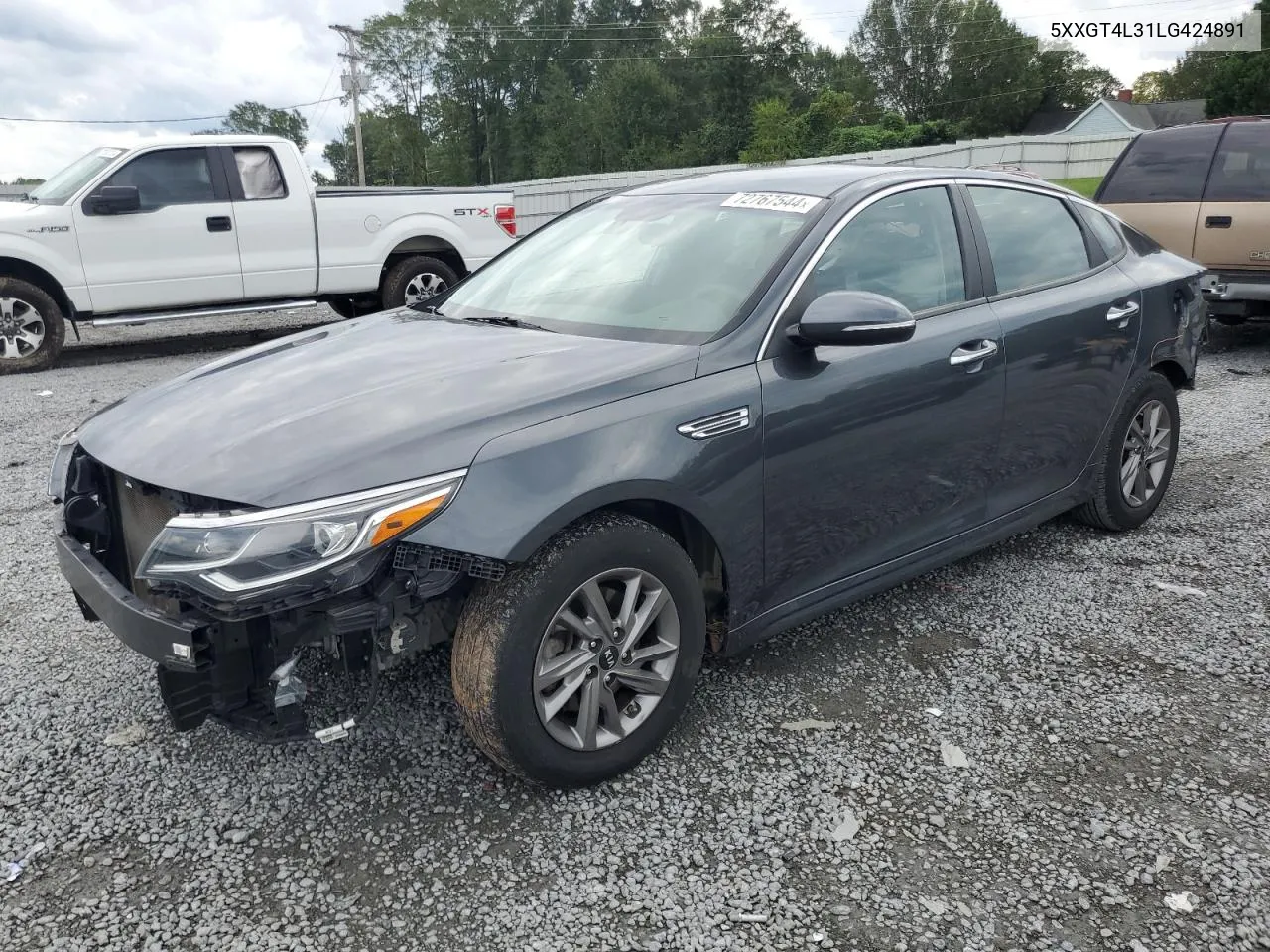 2020 Kia Optima Lx VIN: 5XXGT4L31LG424891 Lot: 72767544