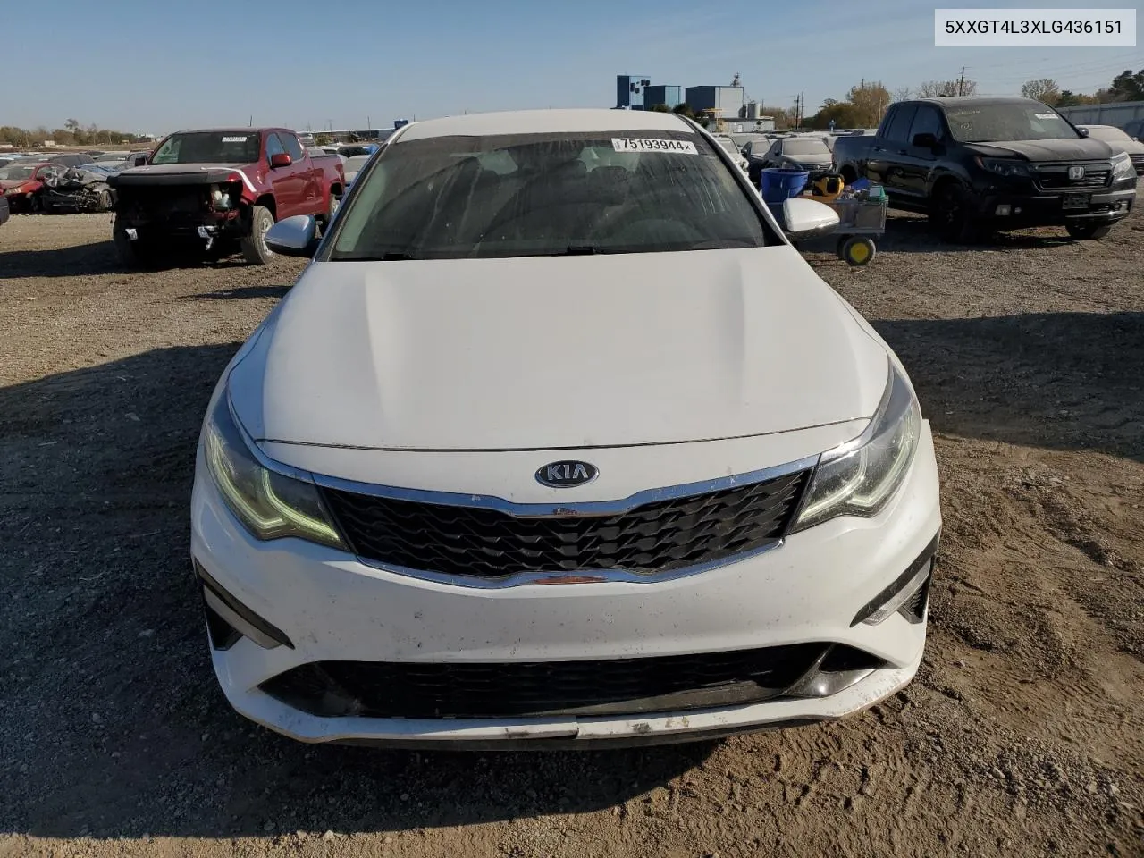 2020 Kia Optima Lx VIN: 5XXGT4L3XLG436151 Lot: 75193944