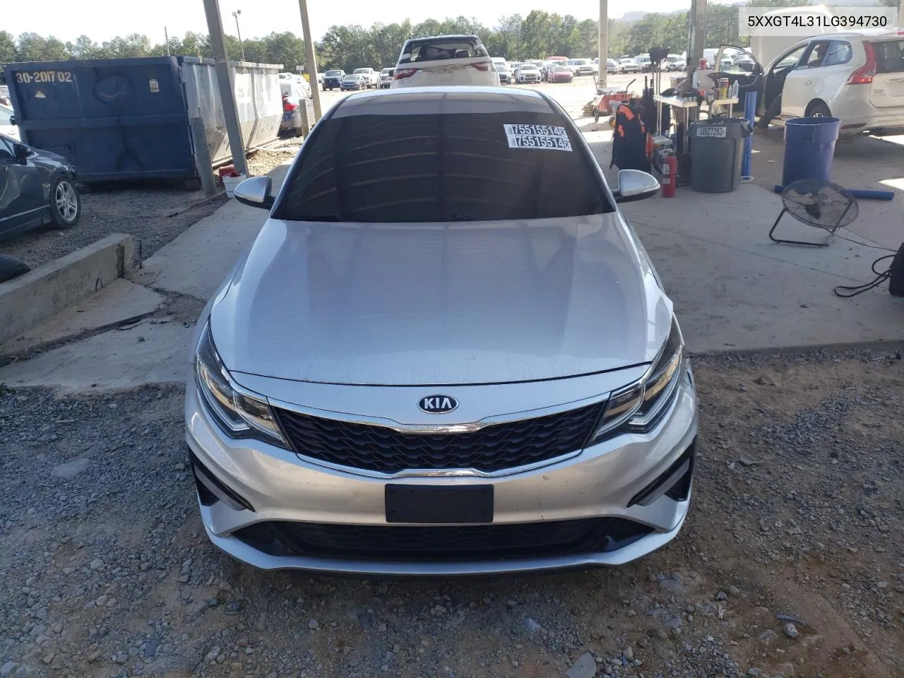 2020 Kia Optima Lx VIN: 5XXGT4L31LG394730 Lot: 75515514