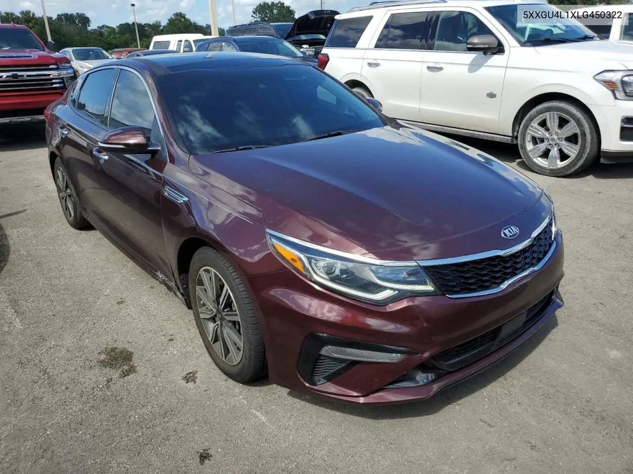 2020 Kia Optima Ex VIN: 5XXGU4L1XLG450322 Lot: 76027434