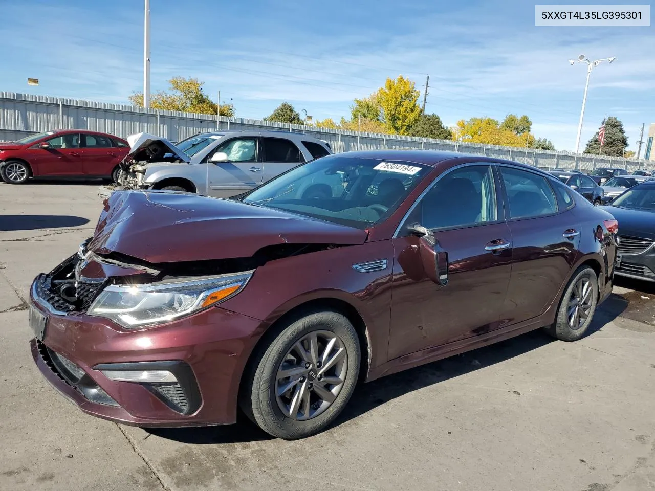 2020 Kia Optima Lx VIN: 5XXGT4L35LG395301 Lot: 76504194