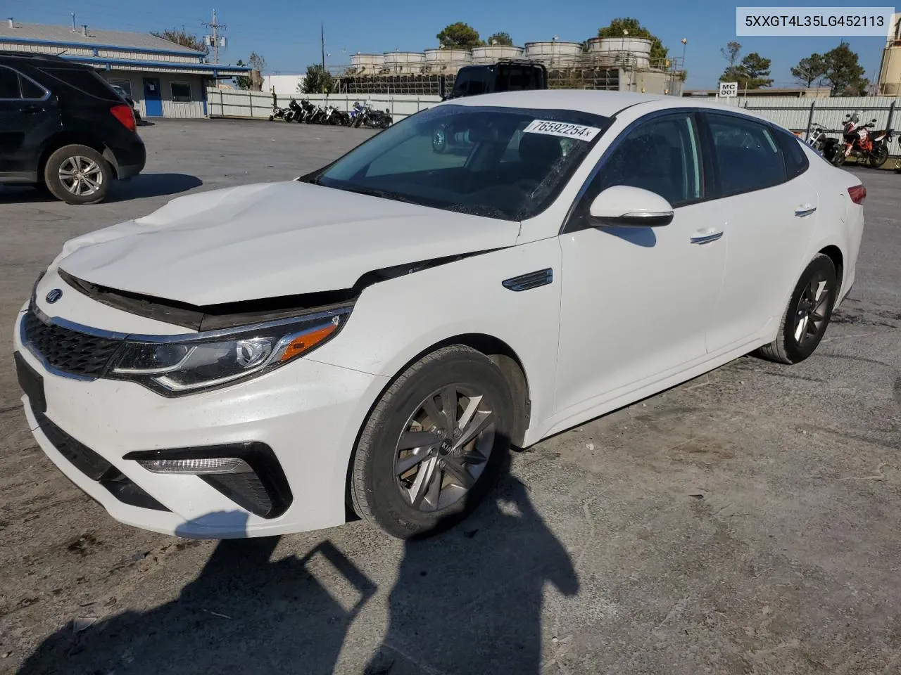 2020 Kia Optima Lx VIN: 5XXGT4L35LG452113 Lot: 76592254